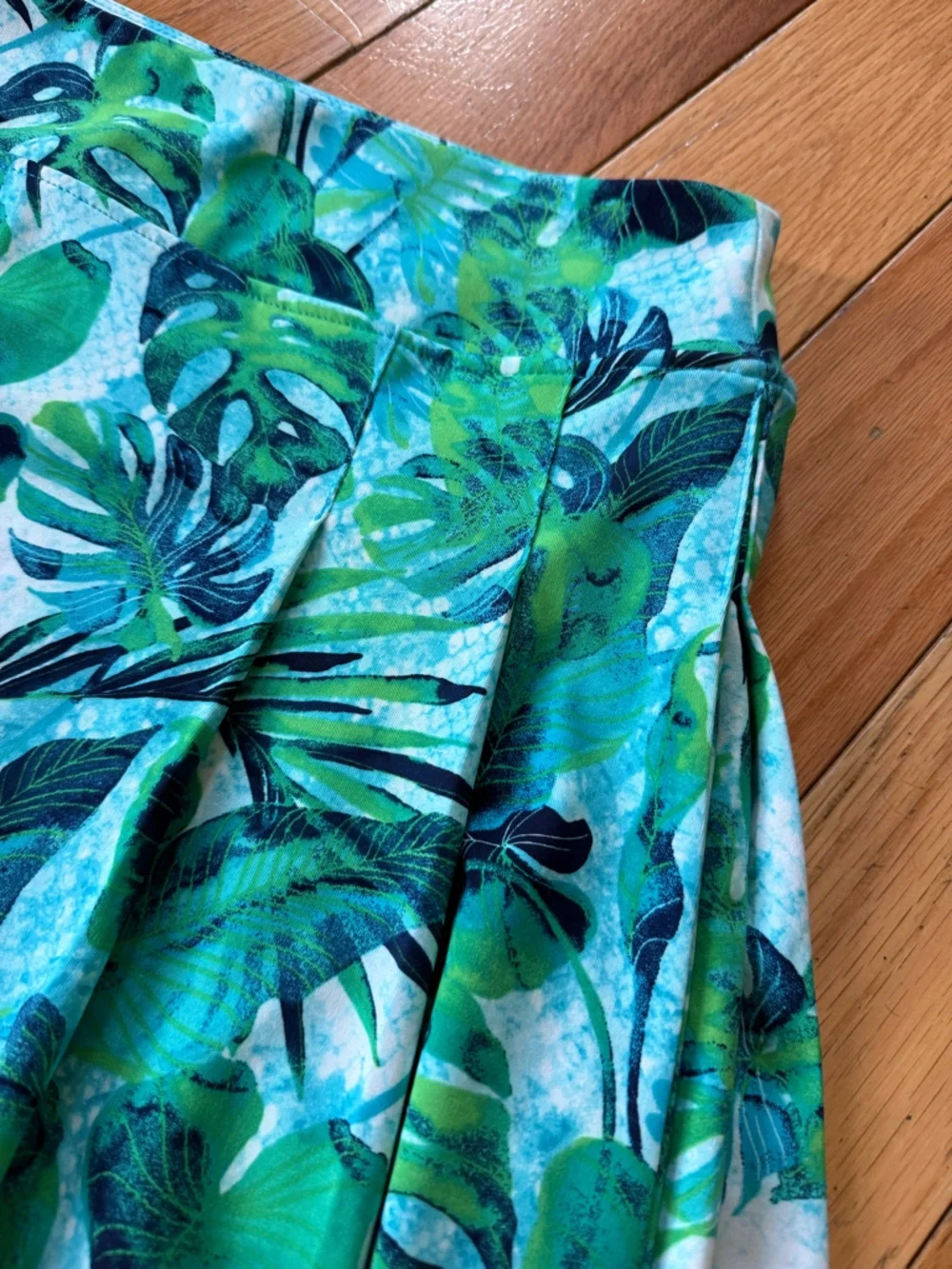 Tommy Bahama Golf Green Turquoise Palm Leaf Print Skirt Stretch Women’s Size XL - Picture 5 of 10